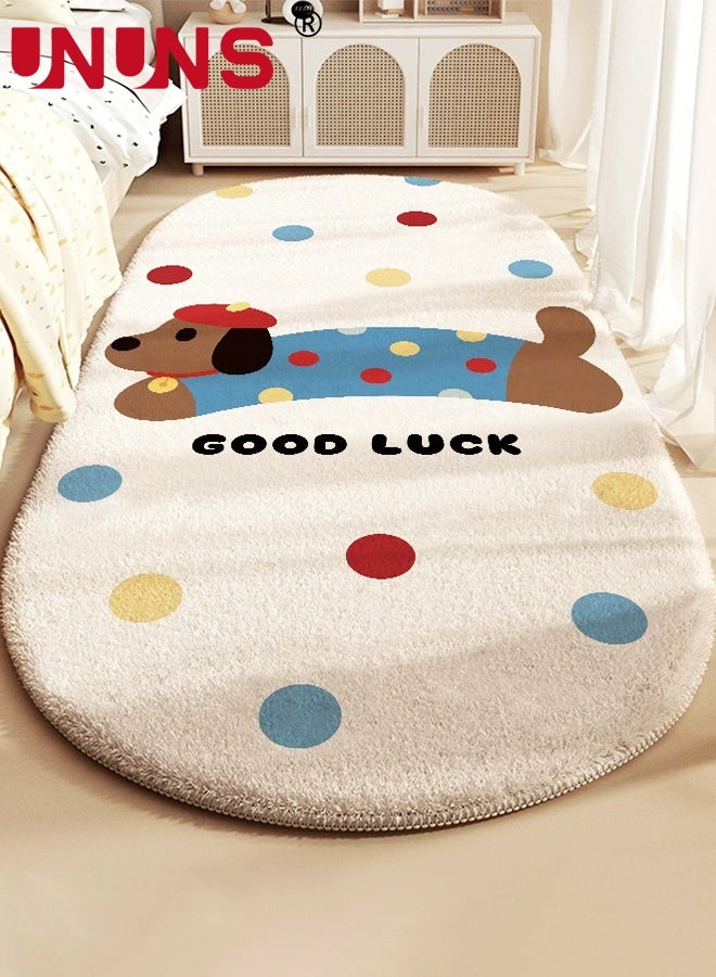 UNUNS Bedroom Mat,Cartoon Bedroom Rug,Comfortable And Soft Faux Cashmere Rug,Area Rugs for Bedroom,Cute Carpet Kid Funny Cartoon Rugs,Room Decor(Dog,60*120cm) - Image 1